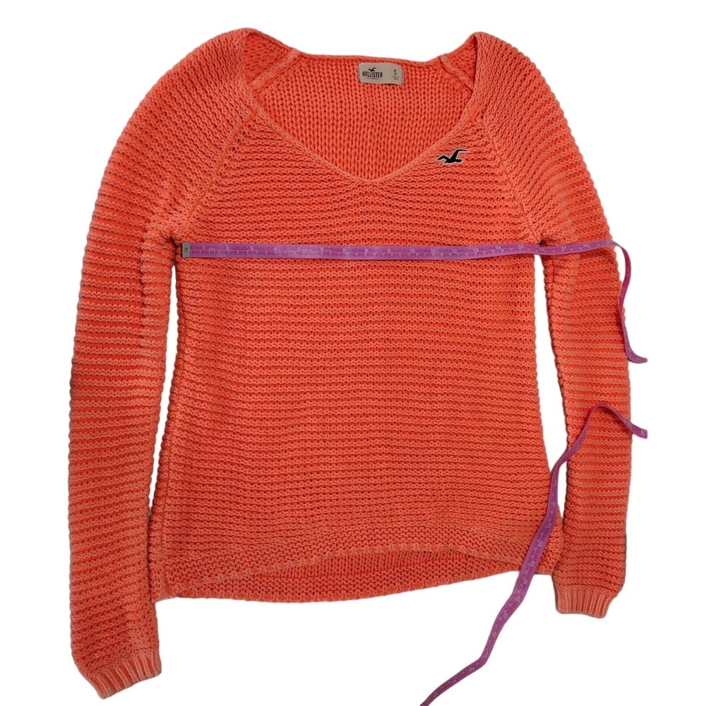 Hollister Coral Orange Knit Sweater Size S - Picture 3 of 10